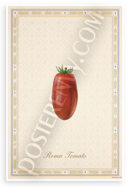Roma Tomato Provençal Botanical Illustration 12x18 US Made Poster