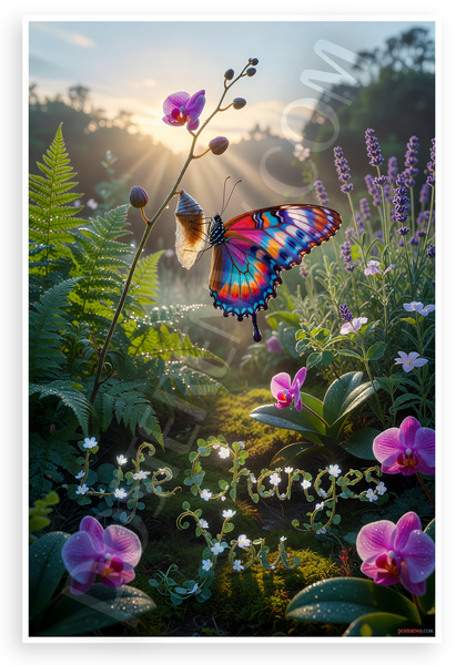 Life Changes You Butterfly Emerging Cocoon Inspirational 12x18 US Made Poster