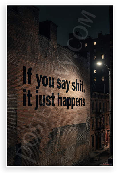"If You Say Shit It Just Happens" Urban Street Art Motivational 12x18 US Made Poster