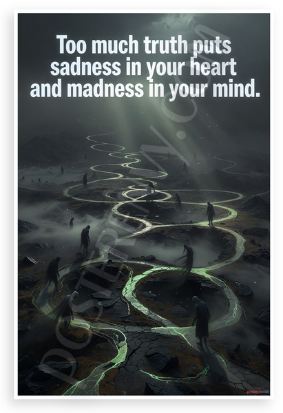"Too Much Truth Puts Sadness in Heart and Madness in Mind" Surreal 12x18 US Made Poster