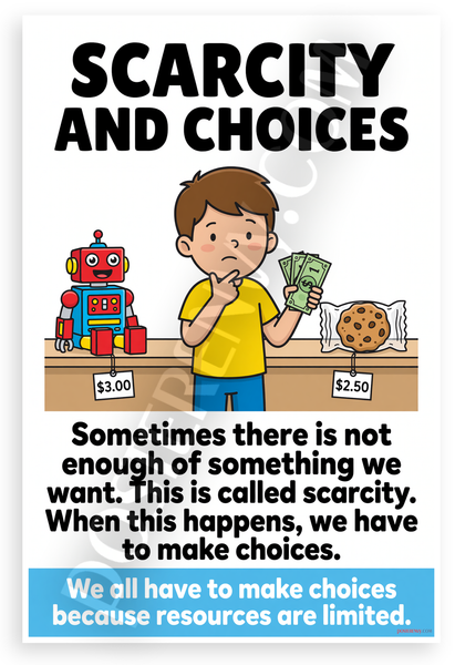 Scarcity and Choices Economics Educational 12x18 US Made Poster