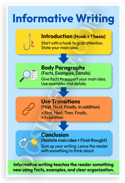 Informative Writing Structure Educational 12x18 US Made Poster