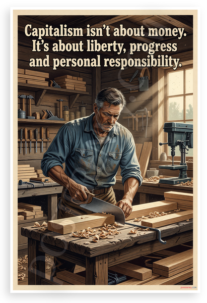 Capitalism Isn't About Money Liberty Progress Personal Responsibility Quote 12x18 US Made Poster