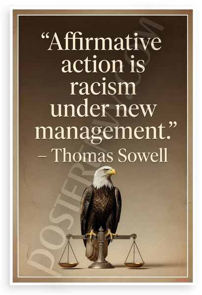 Thomas Sowell Affirmative Action Quote Inspirational 12x18 US Made Poster