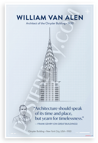 William Van Alen Frank Gehry Architecture Timelessness Quote 12x18 US Made Poster
