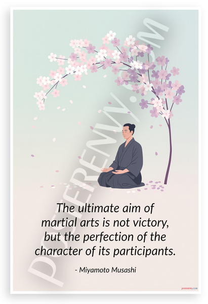 Miyamoto Musashi "Ultimate Aim of Martial Arts" Inspirational 12x18 US Made Poster