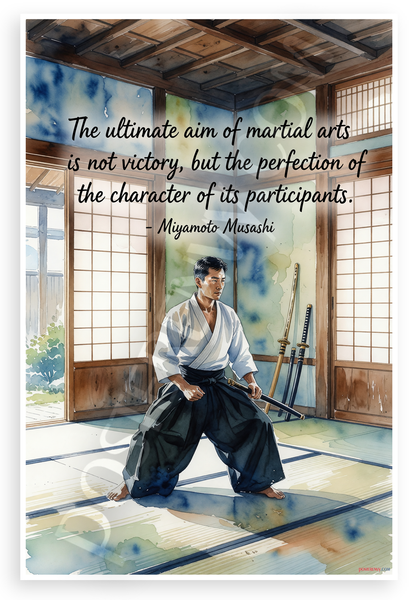 Miyamoto Musashi "Ultimate Aim of Martial Arts" Inspirational 12x18 US Made Poster