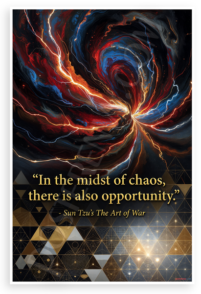 Sun Tzu "In the Midst of Chaos There Is Also Opportunity" Inspirational 12x18 US Made Poster