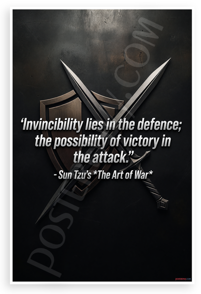 Sun Tzu "Invincibility Lies in the Defence" The Art of War 12x18 US Made Poster
