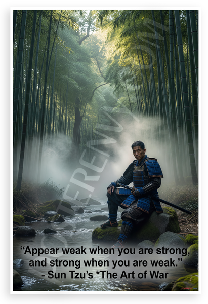 Sun Tzu "Appear Weak When You Are Strong" Samurai Bamboo Forest 12x18 US Made Poster