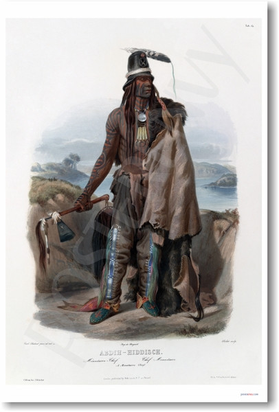 Minatarre Native American Chief 1840 - NEW Classroom Social Studies Poster