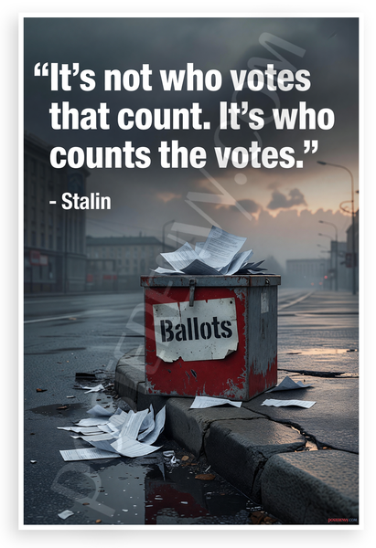 Stalin "It's Not Who Votes That Count. It's Who Counts the Votes" Political 12"x18" US Made Poster