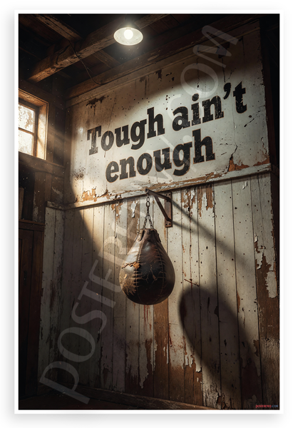 Tough Ain't Enough Speed Bag Boxing Gym Wall Art 12x18 US Made Poster