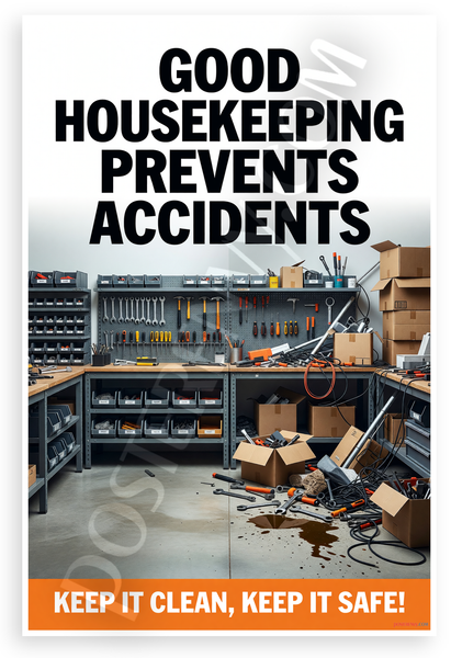 Good Housekeeping Prevents Accidents Workshop Safety 12x18 US Made Poster