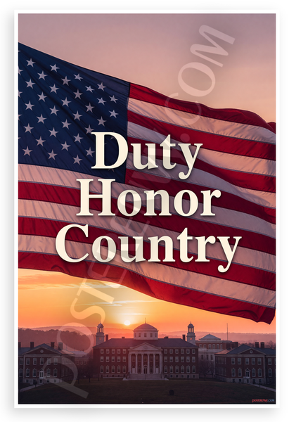 Duty Honor Country American Flag Sunset Patriotic 12x18 US Made Poster