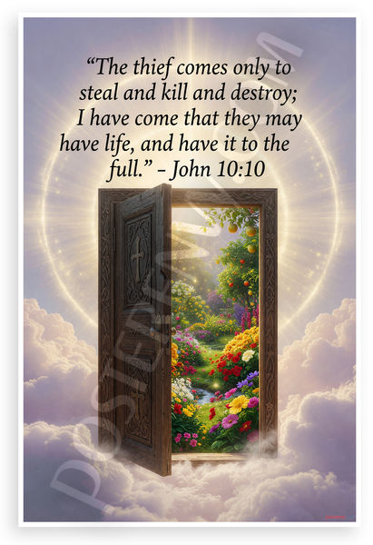 John 10:10 "I Have Come That They May Have Life" Christian 12"x18" US Made Poster