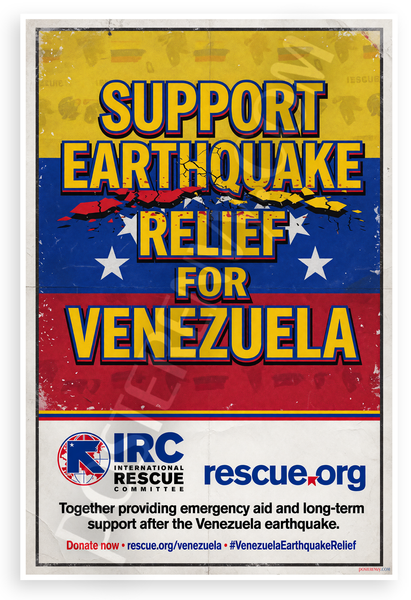 Venezuela Earthquake Relief Support Charity 12x18 US Made Poster