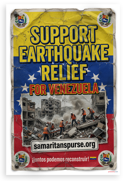 Venezuela Earthquake Relief Support Charity 12x18 US Made Poster