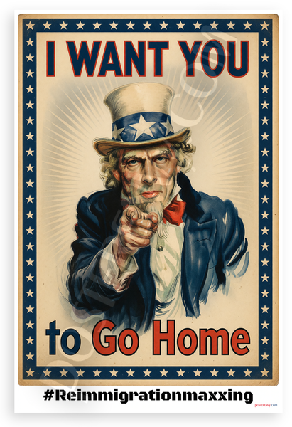 Uncle Sam I Want You to Go Home Patriotic 12x18 US Made Poster