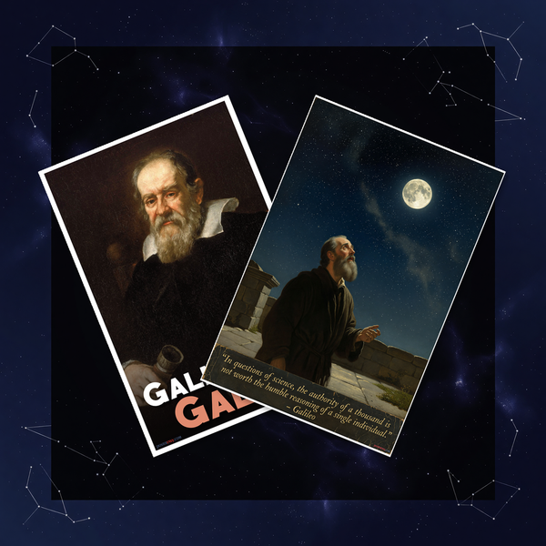 Galileo Galilei Scientific Revolution Poster Set — 2 Prints 12x18 Inch US Made