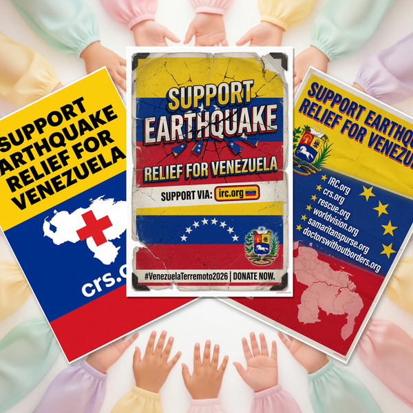 Venezuela Earthquake Relief Posters Set — 3 Prints 12x18 Inch US Made