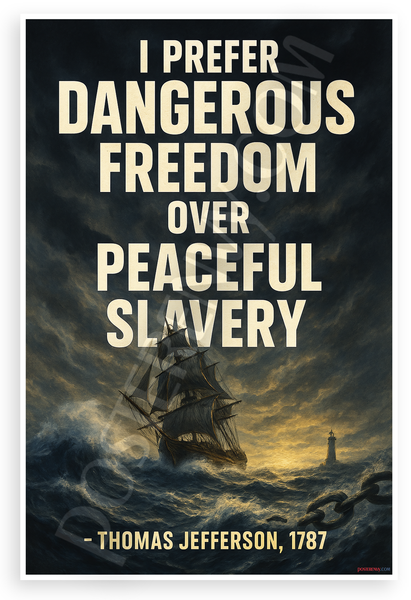 Thomas Jefferson Dangerous Freedom Quote Inspirational 12"x18" US Made Poster