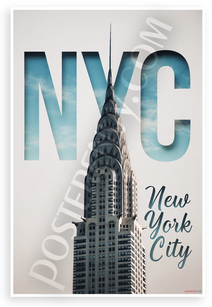 NYC Chrysler Building New York City Skyline 12"x18" US Made Poster