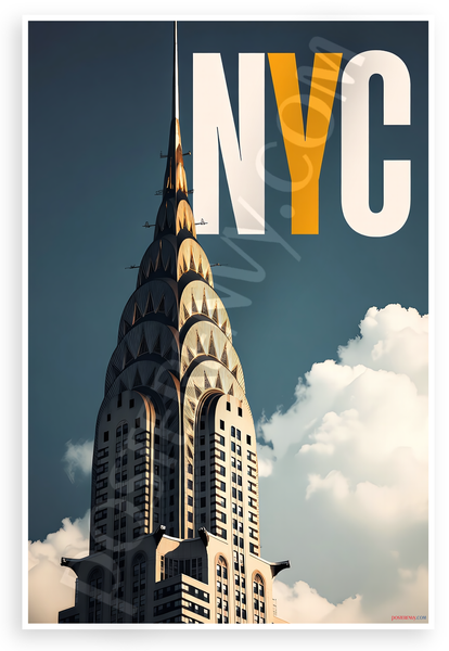 NYC Chrysler Building Cityscape Skyline 12x18 US Made Poster