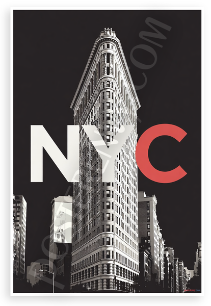 NYC Flatiron Building New York City Skyline 12"x18" US Made Poster