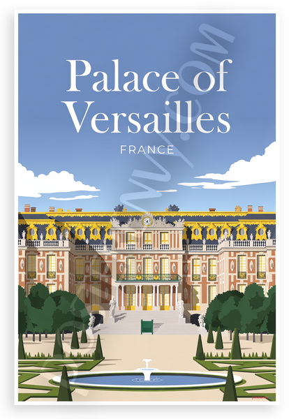 Palace of Versailles France Landmark Architecture 12"x18" US Made Poster