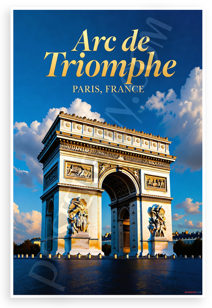 Arc de Triomphe Paris France Landmark Travel 12"x18" US Made Poster