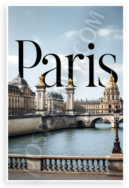 Paris Pont Neuf Bridge Landmark Cityscape 12"x18" US Made Poster