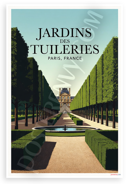 Jardins des Tuileries Paris France Travel 12"x18" US Made Poster