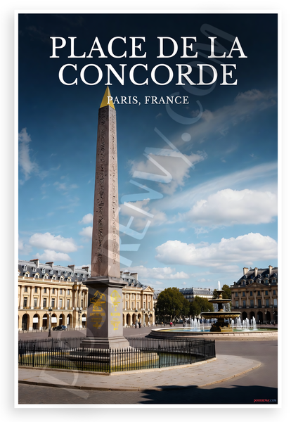 Place de la Concorde Paris France Landmark 12"x18" US Made Poster