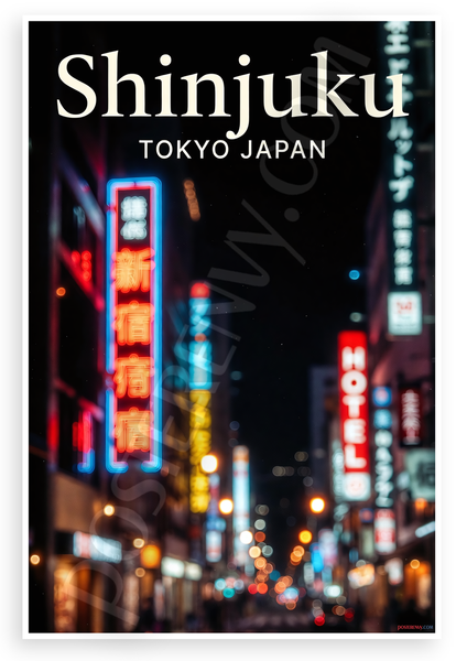 Shinjuku Tokyo Japan Neon Night Street 12x18 US Made Poster