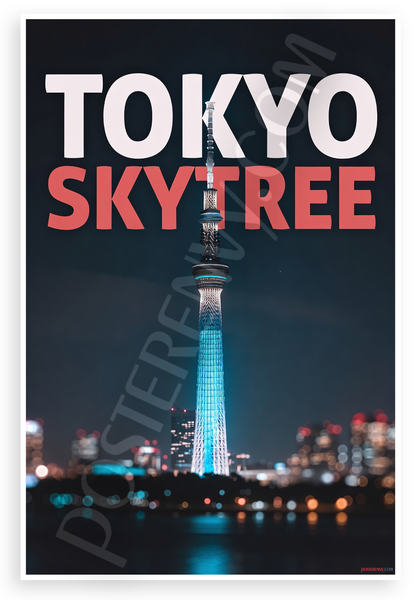Tokyo Skytree Cityscape Night View 12"x18" US Made Poster