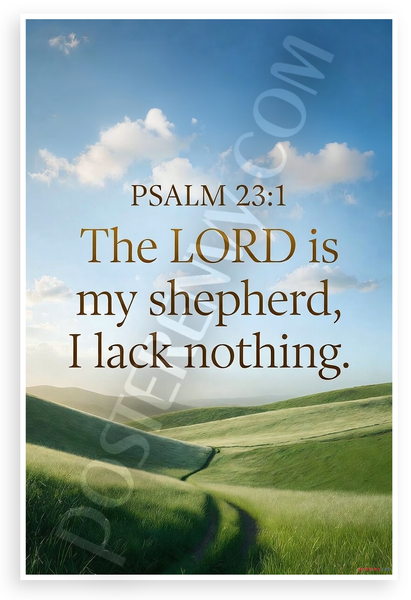 Psalm 23:1 The LORD Is My Shepherd Inspirational 12"x18" US Made Poster
