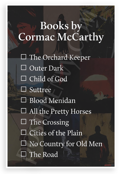 Cormac McCarthy Books Checklist Literature Author 12"x18" US Made Poster