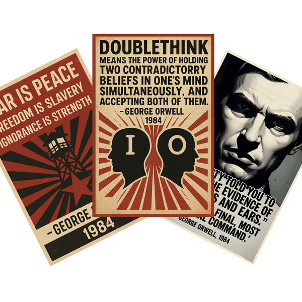 George Orwell 1984 3 Poster Set — 3 Prints 12x18 Inch US Made