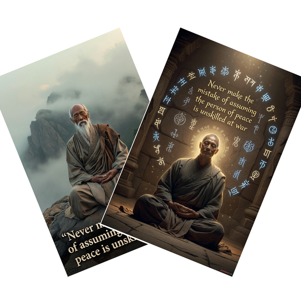Mindfulness Warrior 2 Poster Set — 2 Prints 12x18 Inch US Made