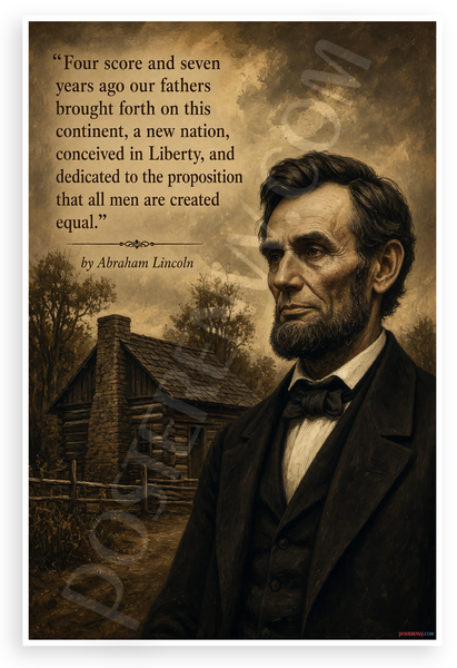 Abraham Lincoln Gettysburg Address Quote Historical 12"x18" US Made Poster