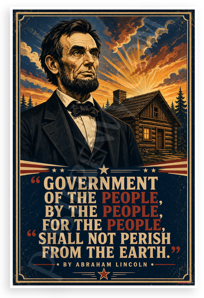 Abraham Lincoln Government of the People Quote Patriotic 12x18 US Made Poster