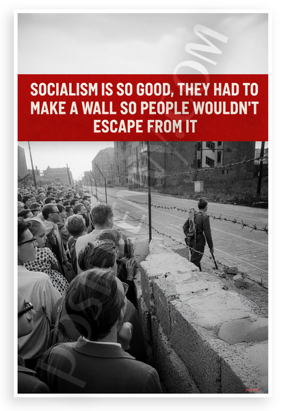 Berlin Wall Socialism Escape Quote Political Historical 12"x18" US Made Poster