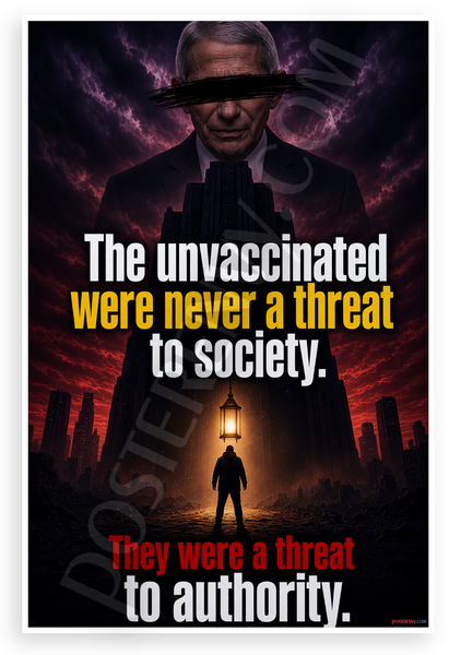 Fauci Unvaccinated Threat Quote Motivational 12x18 US Made Poster