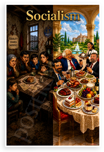 Socialism Split Scene Comparison 12"x18" US Made Poster