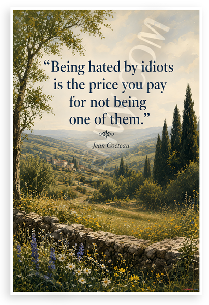 Jean Cocteau Being Hated by Idiots Quote Inspirational 12"x18" US Made Poster