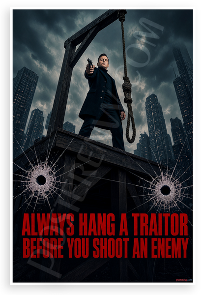 Vigilante Always Hang A Traitor Quote Movie Style 12x18 US Made Poster