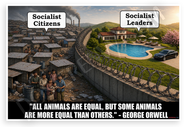 George Orwell Animal Farm Quote Socialist Citizens Leaders 12"x18" US Made Poster