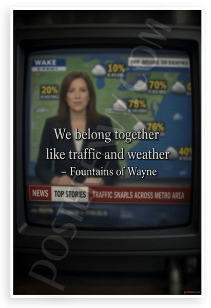 Fountains of Wayne We Belong Together Like Traffic and Weather 12"x18" US Made Poster