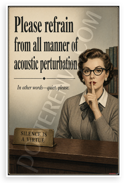 Please Refrain from All Manner of Acoustic Perturbation 12x18 US Made Poster